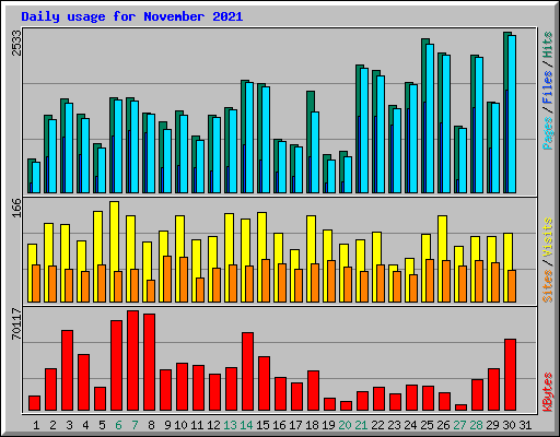 Daily usage for November 2021