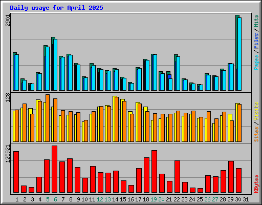 Daily usage for April 2025