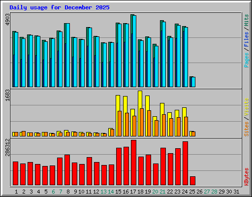 Daily usage for December 2025