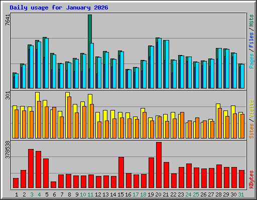 Daily usage for January 2026