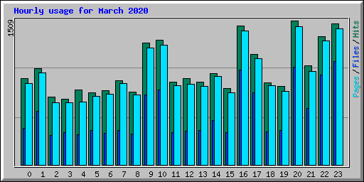 Hourly usage for March 2020
