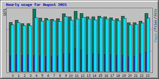 Hourly usage for August 2021