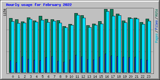 Hourly usage for February 2022