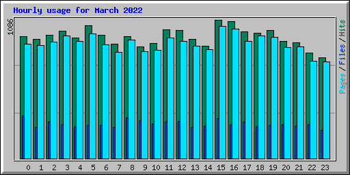 Hourly usage for March 2022