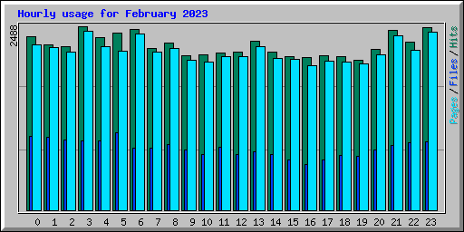 Hourly usage for February 2023