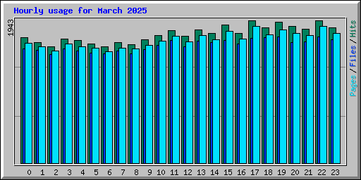 Hourly usage for March 2025