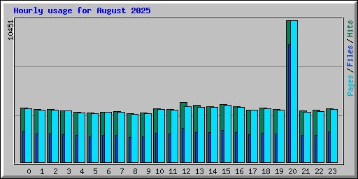 Hourly usage for August 2025